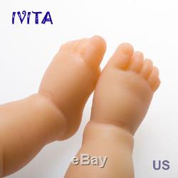 IVITA 19'' Silicone Reborn Baby Doll Girl Alive Baby Newborn Toys Infant 8.4lb