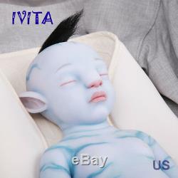 IVITA 20'' Avatar Eye Closed Full Silicone Reborn Baby BOY Reborn Doll 2900g