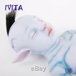 IVITA 20'' Avatar Eye Closed Full Silicone Reborn Baby BOY Reborn Doll 2900g