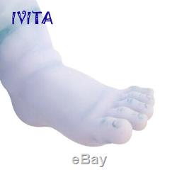 IVITA 20'' Avatar Eyes Closed Full Silicone Reborn Baby BOY Lifelike Doll 2900g