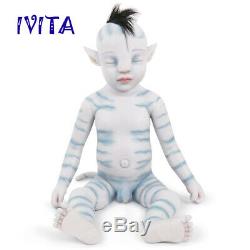 IVITA 20'' Avatar Silicone Doll Reborn Baby Eyes Closed Fairy Infant Kids