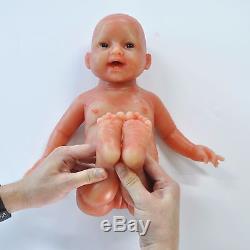 IVITA 20'' Laughing Silicone Reborn Baby GIRL Lifelike Dolls Can Take Pacifier