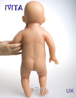 IVITA 20'' Silicone Reborn Baby GIRL Lifelike Doll Toddler Can Take Pacifier