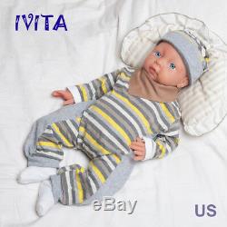 IVITA 20'' Silicone Reborn Baby Girl Doll Blue Eyes Lifelike Silicone Doll 4000g