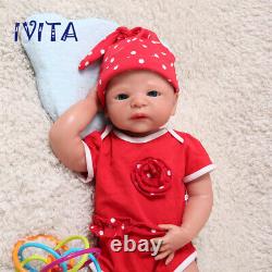 IVITA 21'' Big Realistic Silicone Renborn Baby Girl Soft Newborn Doll Kids Gift