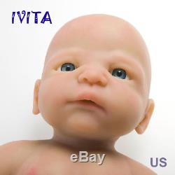 IVITA 21 Full Body Soft Silicone Reborn Doll Girl Big Eyes Lifelike Baby