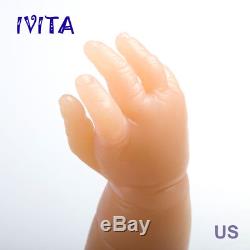 IVITA 21 Full Body Soft Silicone Reborn Doll Girl Big Eyes Lifelike Baby
