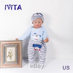 IVITA 22'' 1 Year-old Silicone Reborn Baby GIRL Skeleton Eyes Open Lifelike Doll