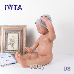 IVITA 22'' 1 Year-old Silicone Reborn Baby GIRL Skeleton Eyes Open Lifelike Doll