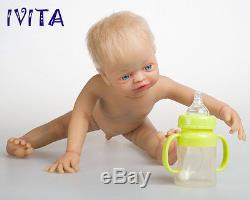 IVITA 22'' 4.7kg Lifelike Full Silicone Reborn Doll Root Hair Baby Has Skeleton