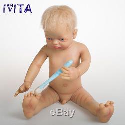 IVITA 22'' 4.7kg Lifelike Full Silicone Reborn Doll Root Hair Baby Has Skeleton