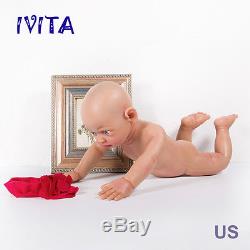 IVITA 22'' 5000g Big Silicone Reborn Baby GIRL Skeleton Eyes Open Lifelike Doll