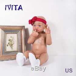 IVITA 22'' 5000g Big Silicone Reborn Baby GIRL Skeleton Eyes Open Lifelike Doll