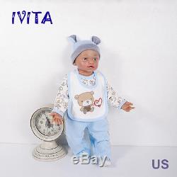 IVITA 22'' 5000g Full Silicone Reborn Baby GIRL Skeleton Eyes Open Lifelike Doll