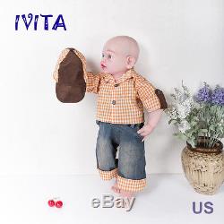 IVITA 22'' 5000g Full Silicone Reborn Baby GIRL Skeleton Eyes Open Lifelike Doll