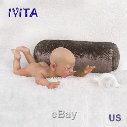 IVITA 22'' 5100g Full Silicone Reborn Baby Girl Doll Has Skeleton Big Eyes