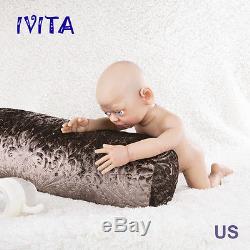IVITA 22'' 5100g Full Silicone Reborn Baby Girl Doll Has Skeleton Big Eyes