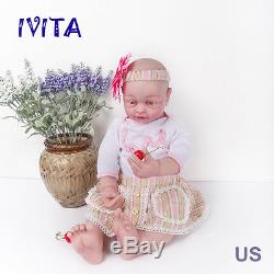 IVITA 22'' Full Silicone Reborn Baby GIRL Skeleton Eyes Open Lifelike Doll