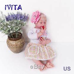 IVITA 22'' Full Silicone Reborn Baby GIRL Skeleton Eyes Open Lifelike Doll