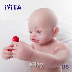 IVITA 22'' Realistic Silicone Reborn Baby GIRL Skeleton Eyes Open Lifelike Doll