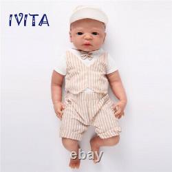 IVITA 22'' Silicone Reborn Dolls Baby Boy Kids Full Body Silicone Toddler