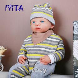 IVITA 22inch Full Body Silicone Reborn Baby BOY Weighted Lifelike Silicone Doll