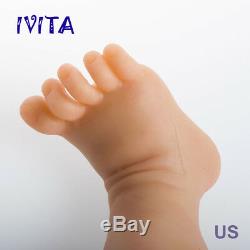 IVITA 23'' Adorable Reborn Baby GIRL Full Body Silicone Doll Can Take a Pacifier