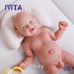 IVITA 23'' Big Full Silicone Baby Boy Big Blue Eyes Handmade Reborn Doll