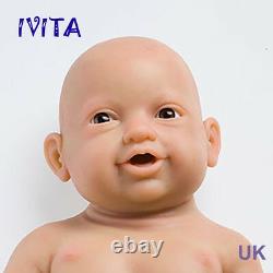 IVITA 23'' Big Full Silicone Baby Boy Big Blue Eyes Handmade Reborn Doll