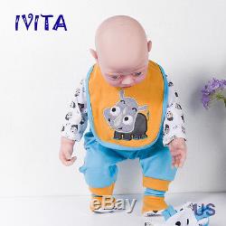 IVITA Realistic Full Silicone Reborn Baby GIRL Skeleton Eyes Open Lifelike Doll