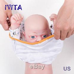 IVITA Realistic Full Silicone Reborn Baby GIRL Skeleton Eyes Open Lifelike Doll