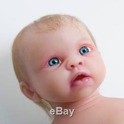 IVITA Rooted Hair Silicone Reborn Doll Lifelike Baby Blue Eyes Take A Pacifier