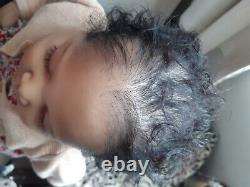 Johanna realborn reborn baby doll dark rooted hair