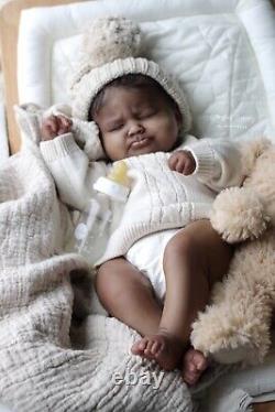 LIFELIKE AA/ Biracial Reborn Baby Girl Sage Asleep SO REAL realistic