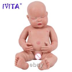 Lifelike Eyes Closed 18'' 3700g Super Soft Silicone Rebirth Baby Boys Doll Toys