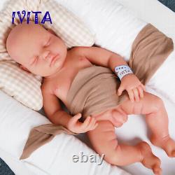 Lifelike Eyes Closed 18'' 3700g Super Soft Silicone Rebirth Baby Boys Doll Toys