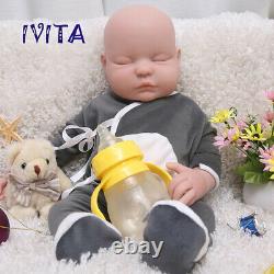 Lifelike Eyes Closed 18'' 3700g Super Soft Silicone Rebirth Baby Boys Doll Toys