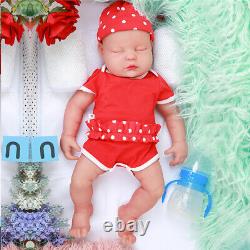 Lifelike Eyes Closed 18'' 3700g Super Soft Silicone Rebirth Baby Boys Doll Toys