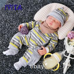 Lifelike Eyes Closed 18'' 3700g Super Soft Silicone Rebirth Baby Boys Doll Toys