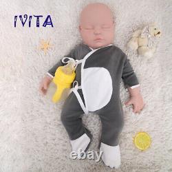 Lifelike Eyes Closed 18'' 3700g Super Soft Silicone Rebirth Baby Boys Doll Toys