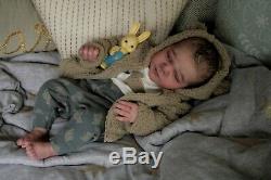 Magnolia Dream Doll Reborn baby boy Rebekah sleeping 19'' painted hair