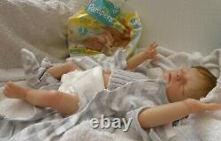 Neo preemie rooted baby lifelike boy by Merriebabies, sculpt Melanie Gebhardt