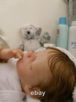 Neo preemie rooted baby lifelike boy by Merriebabies, sculpt Melanie Gebhardt