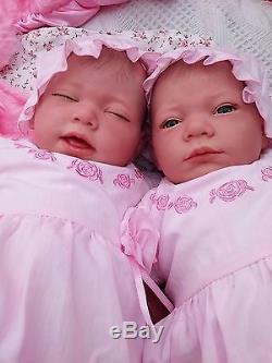 New Sculpt By Artist Sunbeambabies Lifelike Child`s First Reborn Baby Twin Dolls