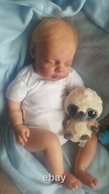 New reborn baby Boy doll NOAH asleep by Reva Schick