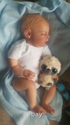 New reborn baby Boy doll NOAH asleep by Reva Schick