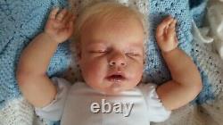 New reborn baby Boy doll NOAH asleep by Reva Schick