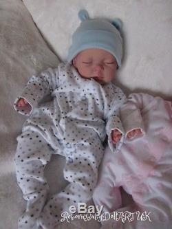 Newborn Reborn Baby BOY Doll sleeping. #RebornBabyDollART UK