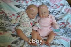 Ooak Reborn newborn baby Girl reborn baby twins Lacy and Macy Art doll