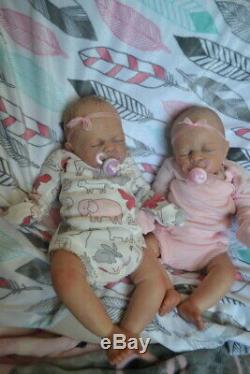 Ooak Reborn newborn baby Girl reborn baby twins Lacy and Macy Art doll